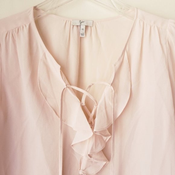Joie Hynes Silk Ruffle Blouse XS - Picture 2 of 8